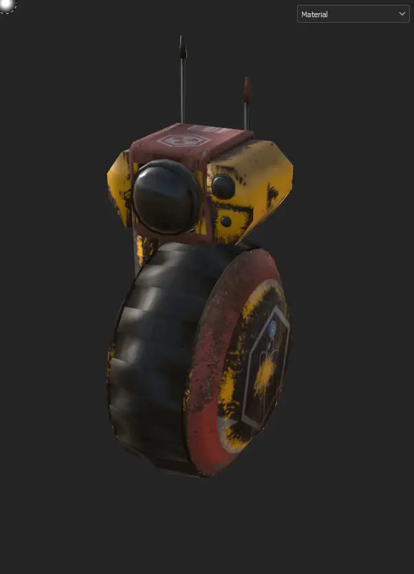 Robot uniwheel in Substance 3D